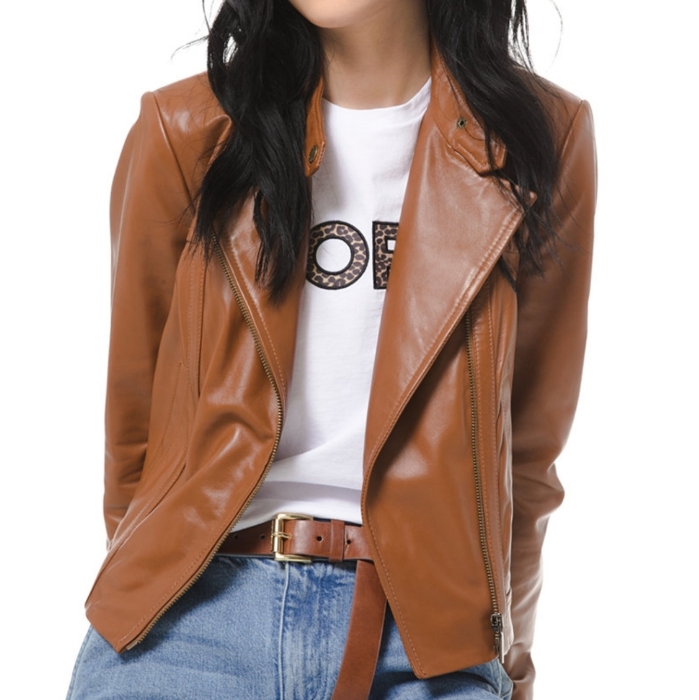 Michael Michael Kors Leather Moto Jacket - P/S